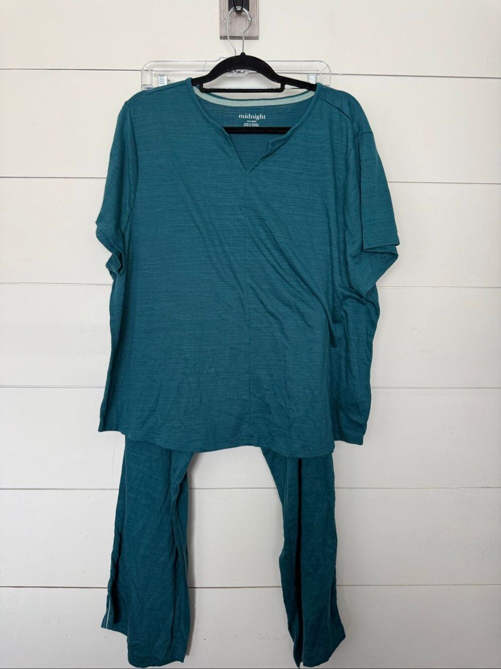 Midnight Women’s XXL Blue Green 2 Piece Pajama Set Comfy Cozy Lounge